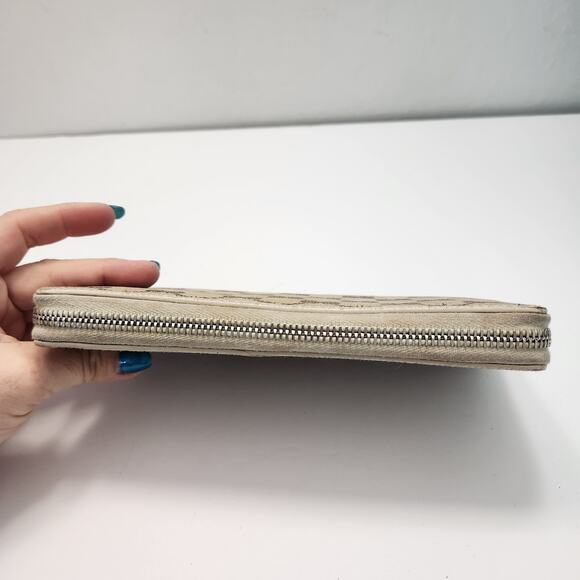 Authentic GUCCI Classic Canvas Zip Around Wallet Luxury Designer Monogram - Picture 5 of 16